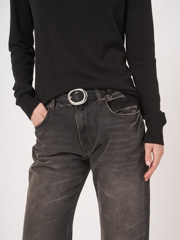 Basic trui met lange mouwen in katoenmix image number 2