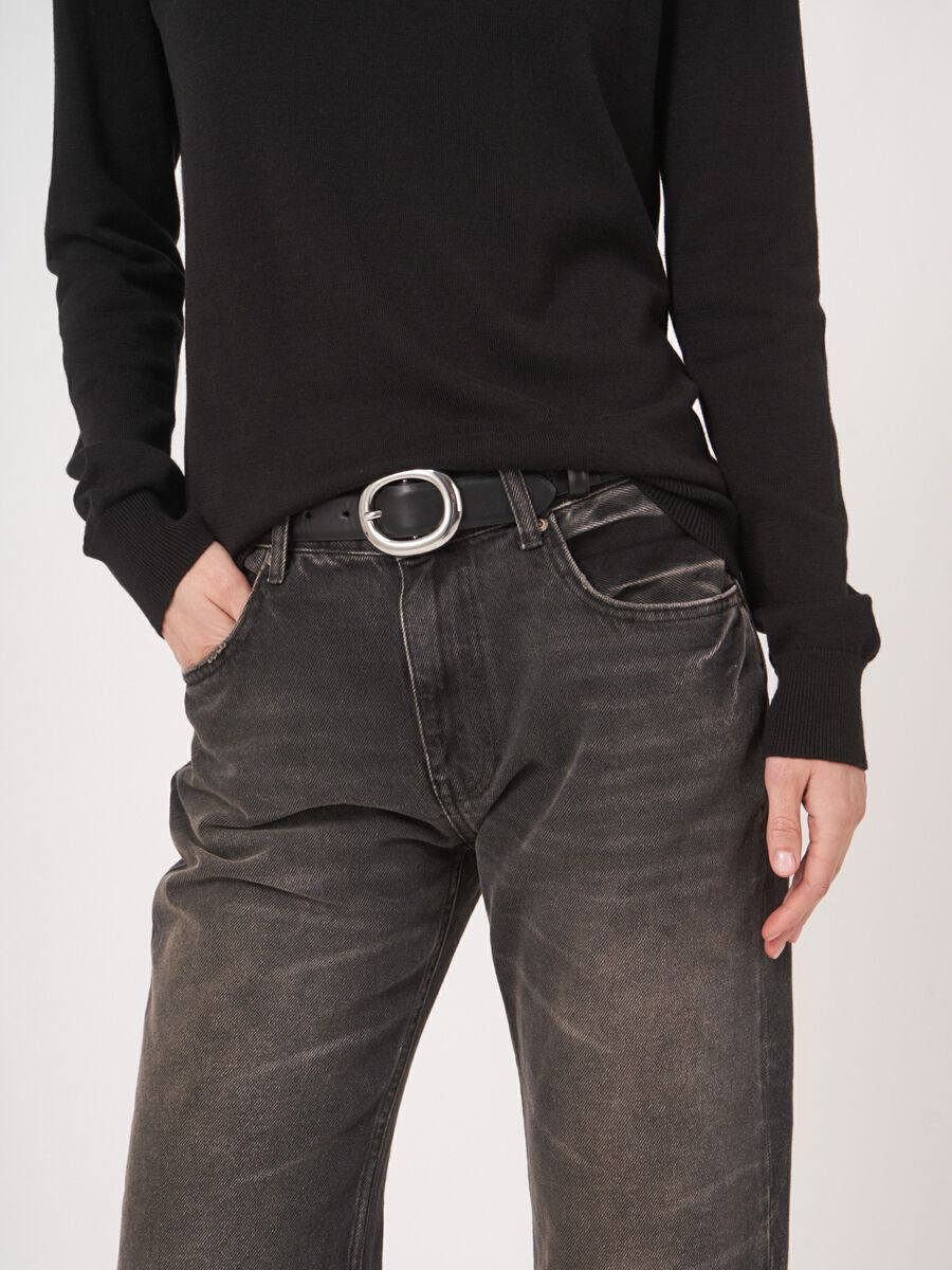 Pull coton mélangé femme — manches longues & coupe droite image number 2