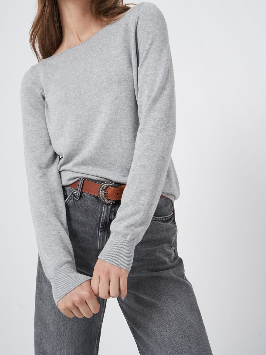 Basic-Langarm-Pullover aus Bio-Baumwollmischung image number 2