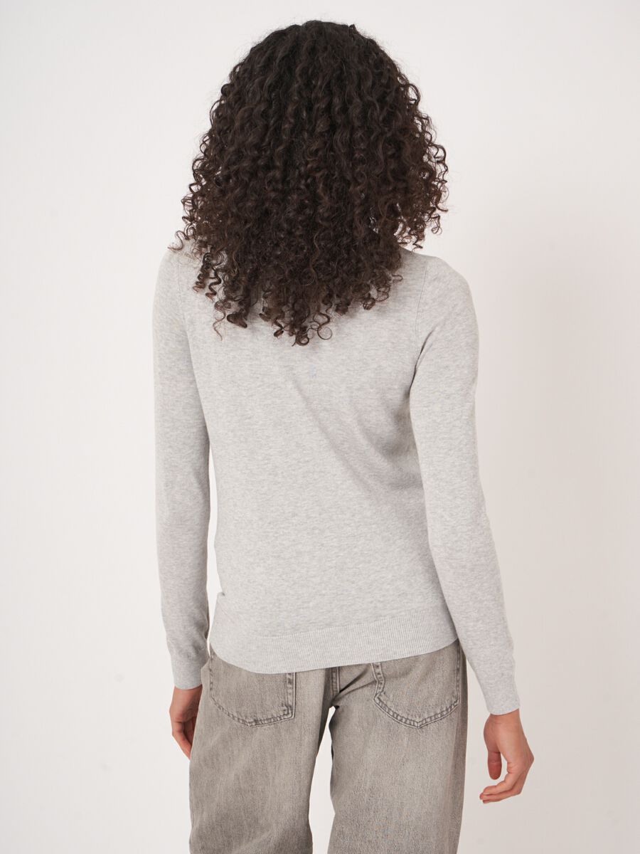 Basic long sleeve pullover in cotton blend image number 3