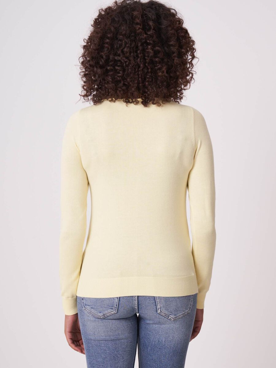 Pull col bateau en maille fine coton m&eacute;lang&eacute; image number 1