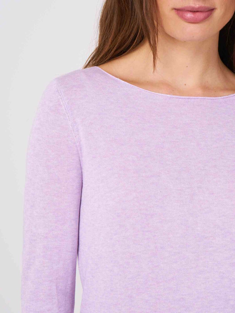 Fine-knit cotton-blend boat-neck sweater image number 2