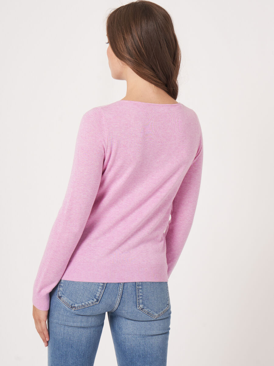 Fine-knit cotton-blend boat-neck sweater image number 1