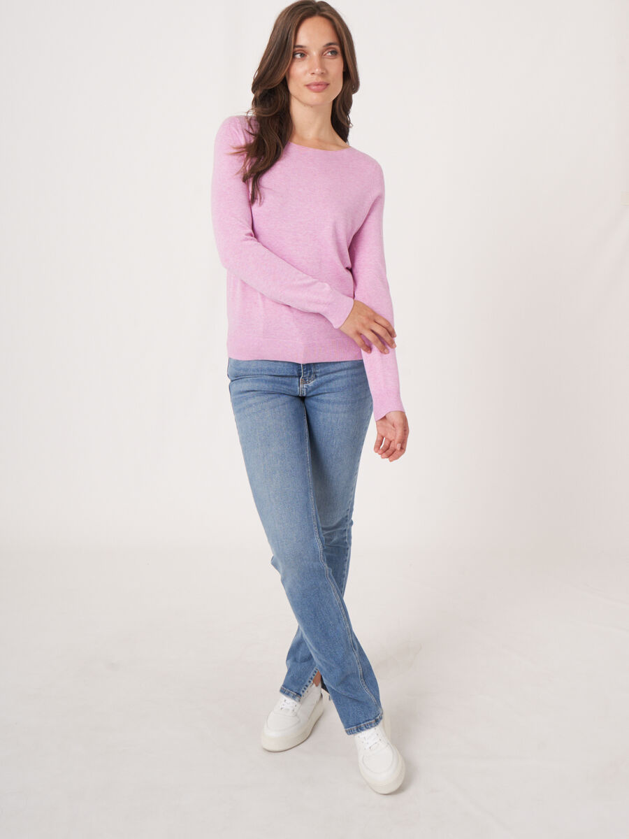 Fine-knit cotton-blend boat-neck sweater image number 4