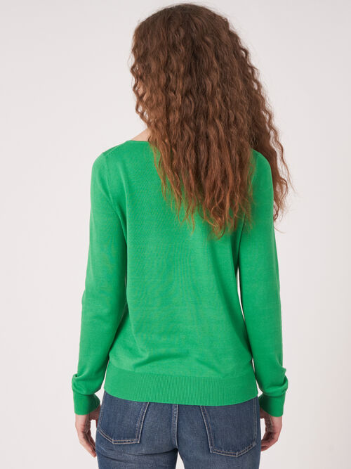 Basic Langarm-Pullover aus Bio-Baumwollmischung