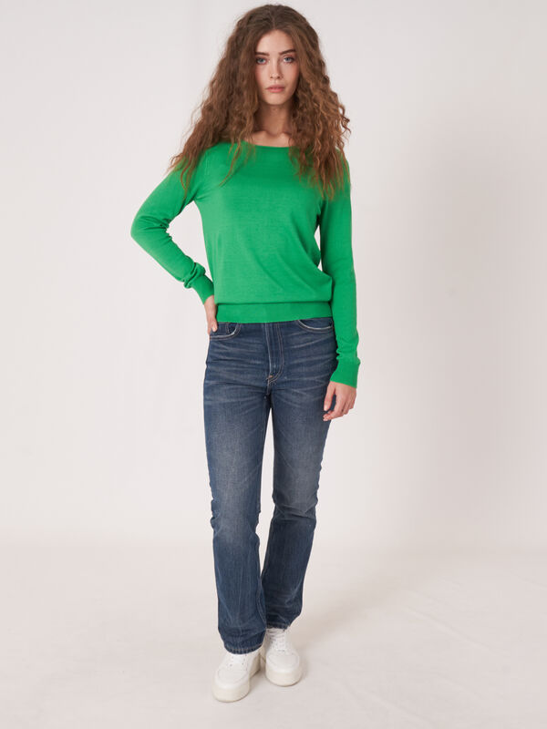Basic long sleeve pullover in cotton blend image number 5
