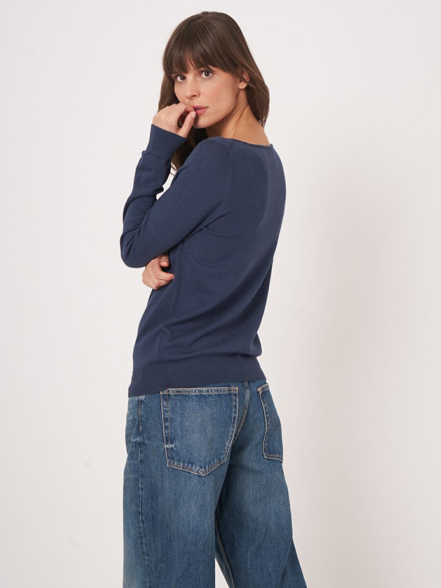 Basic trui met lange mouwen in katoenmix image number 4