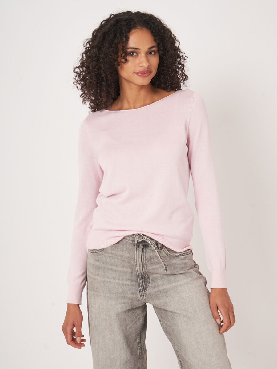 Basic long sleeve pullover in cotton blend image number 1