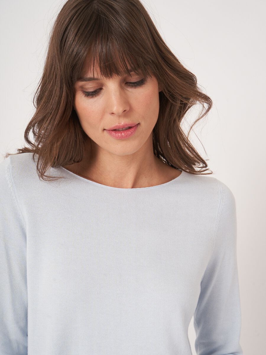 Basic trui met lange mouwen in katoenmix image number 2