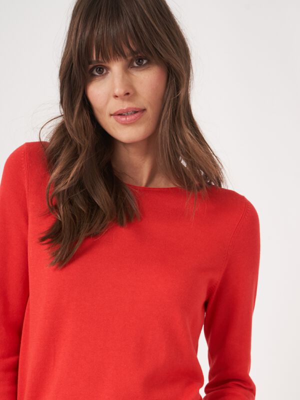 Basic-Langarm-Pullover aus Bio-Baumwollmischung image number 1