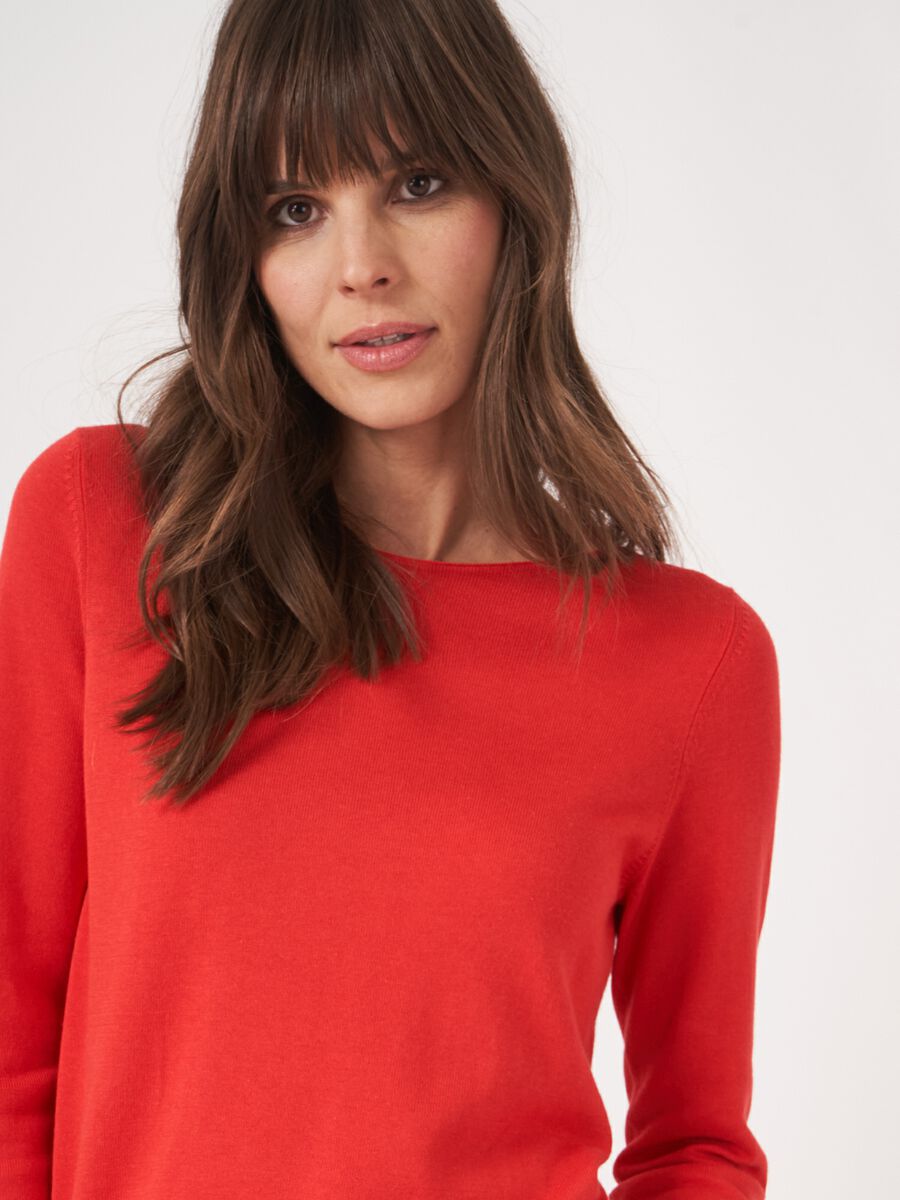 Basic-Langarm-Pullover aus Bio-Baumwollmischung image number 1