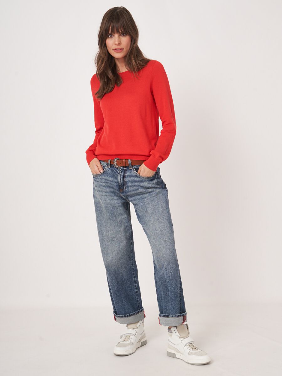 Basic-Langarm-Pullover aus Bio-Baumwollmischung image number 4