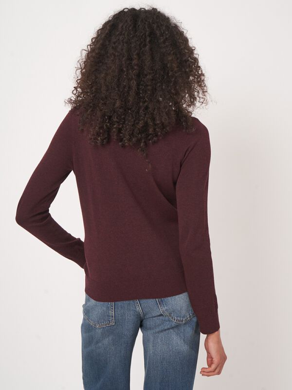 Pull coton mélangé femme — manches longues & coupe droite image number 3