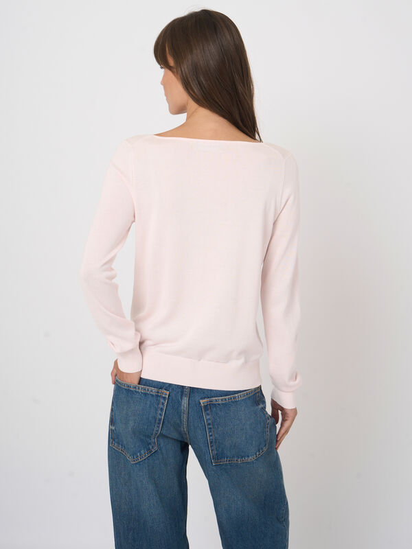 Damen Feinstrickpullover aus Baumwollmix, U-Boot-Ausschnitt image number 4