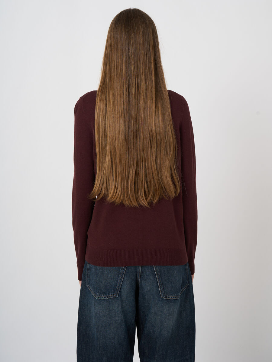 Cotton-Viscose Fine-Knit Boat-Neck Sweater image number 3
