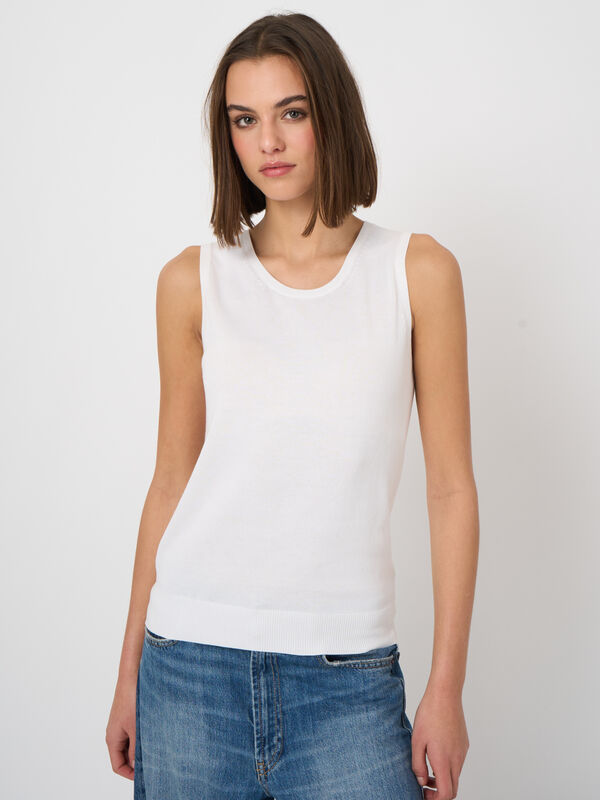 Cotton-blend knitted tank top image number 1