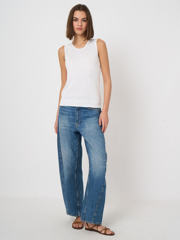 Cotton-blend knitted tank top image number 2