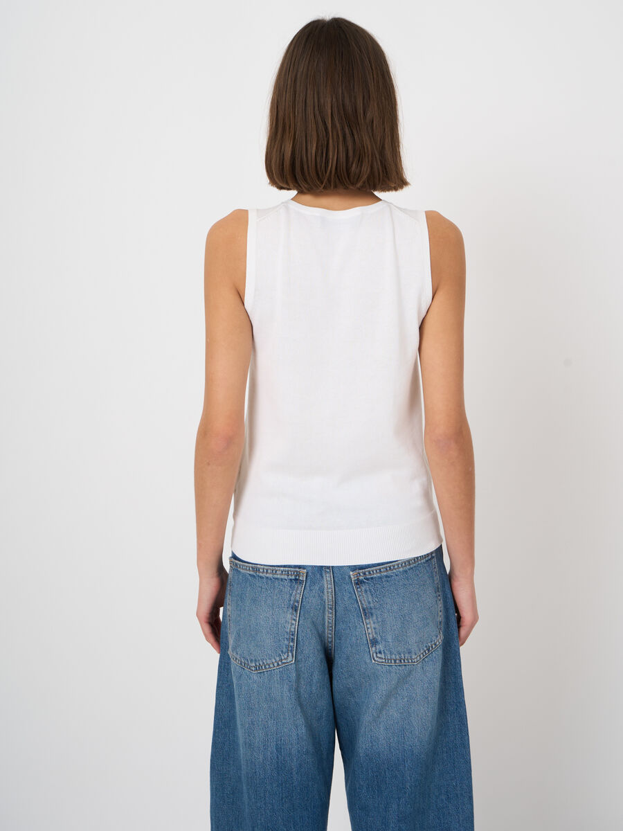 Cotton-blend knitted tank top image number 4