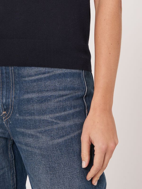 Basic fijn gebreid top in katoenmix image number 3