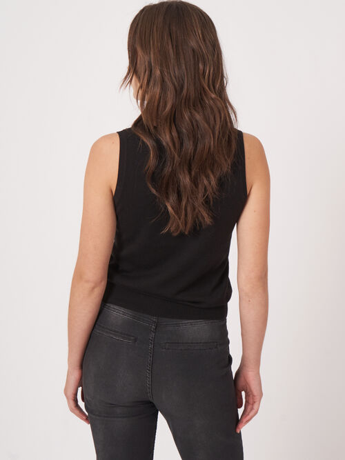 Basic cotton blend knitted tank top