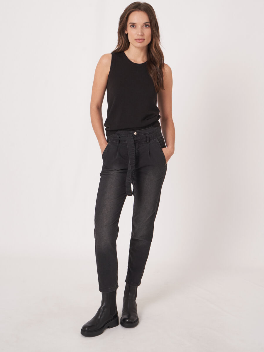 Cotton-blend knitted tank top image number 4