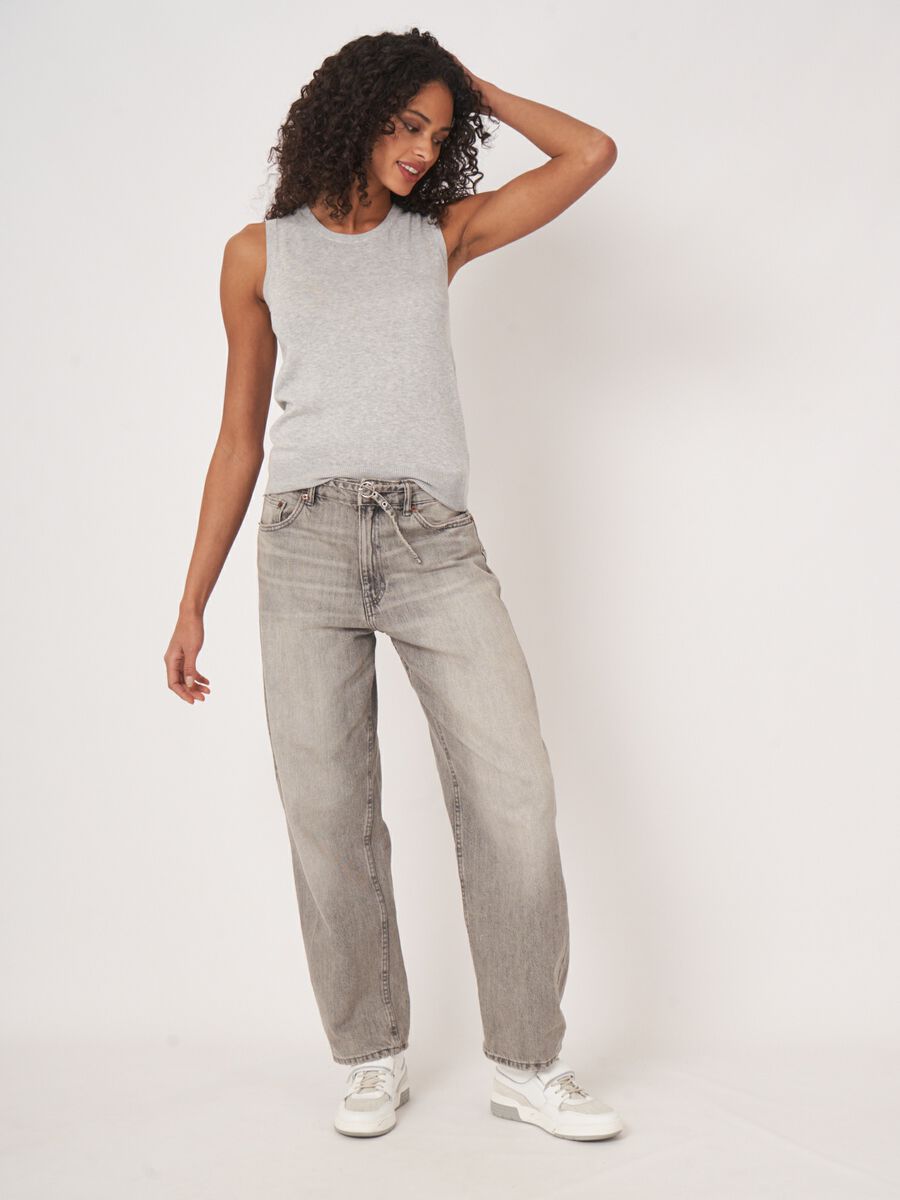 Cotton-blend knitted tank top image number 4