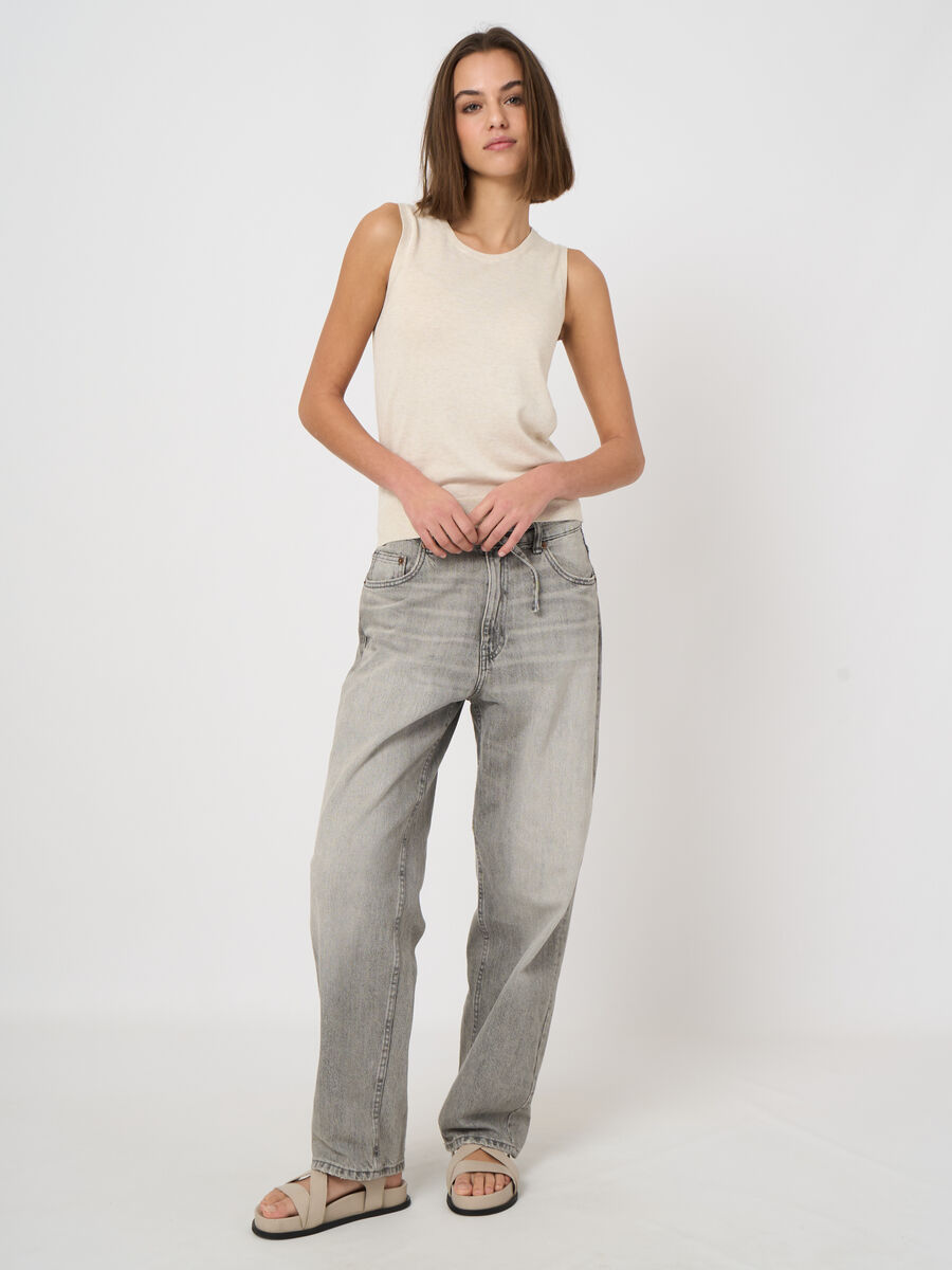 Cotton-blend knitted tank top image number 0