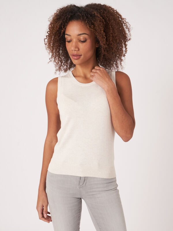 Basic cotton blend knitted tank top image number 0