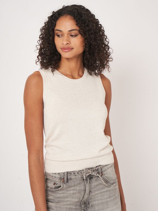 Gestricktes Basic-Tanktop aus Baumwollmischung image number 2