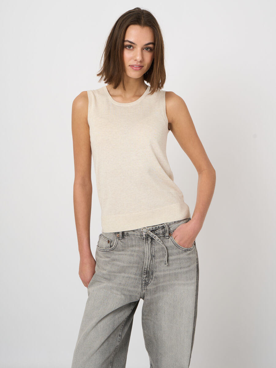 Cotton-blend knitted tank top image number 2