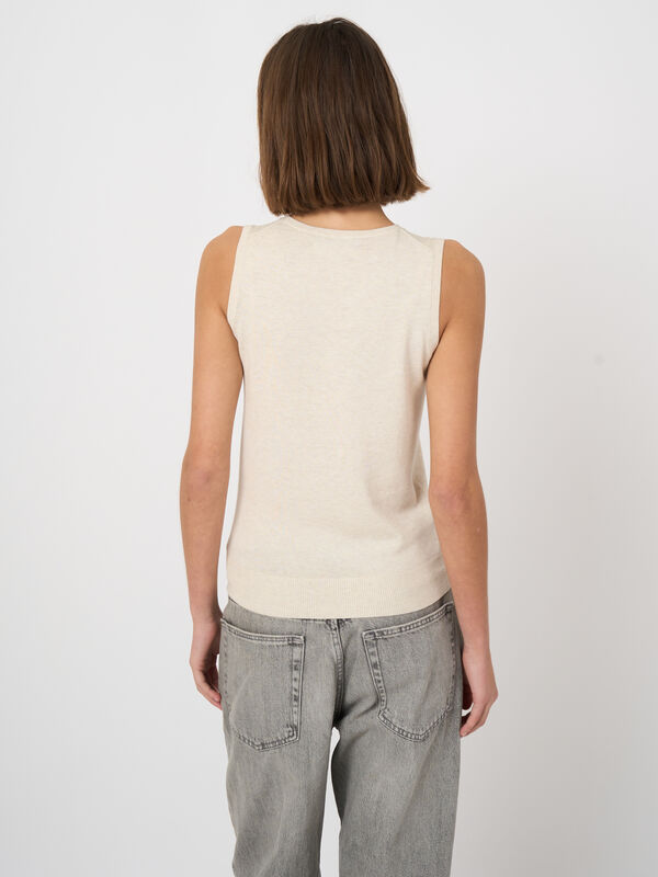 Cotton-blend knitted tank top image number 3