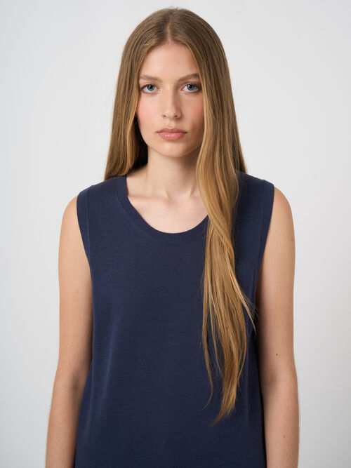 Basic cotton blend knitted tank top