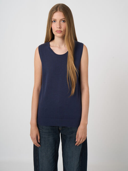 Basic cotton blend knitted tank top