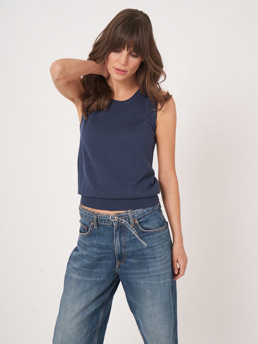 Basic fijn gebreid top in katoenmix image number 2