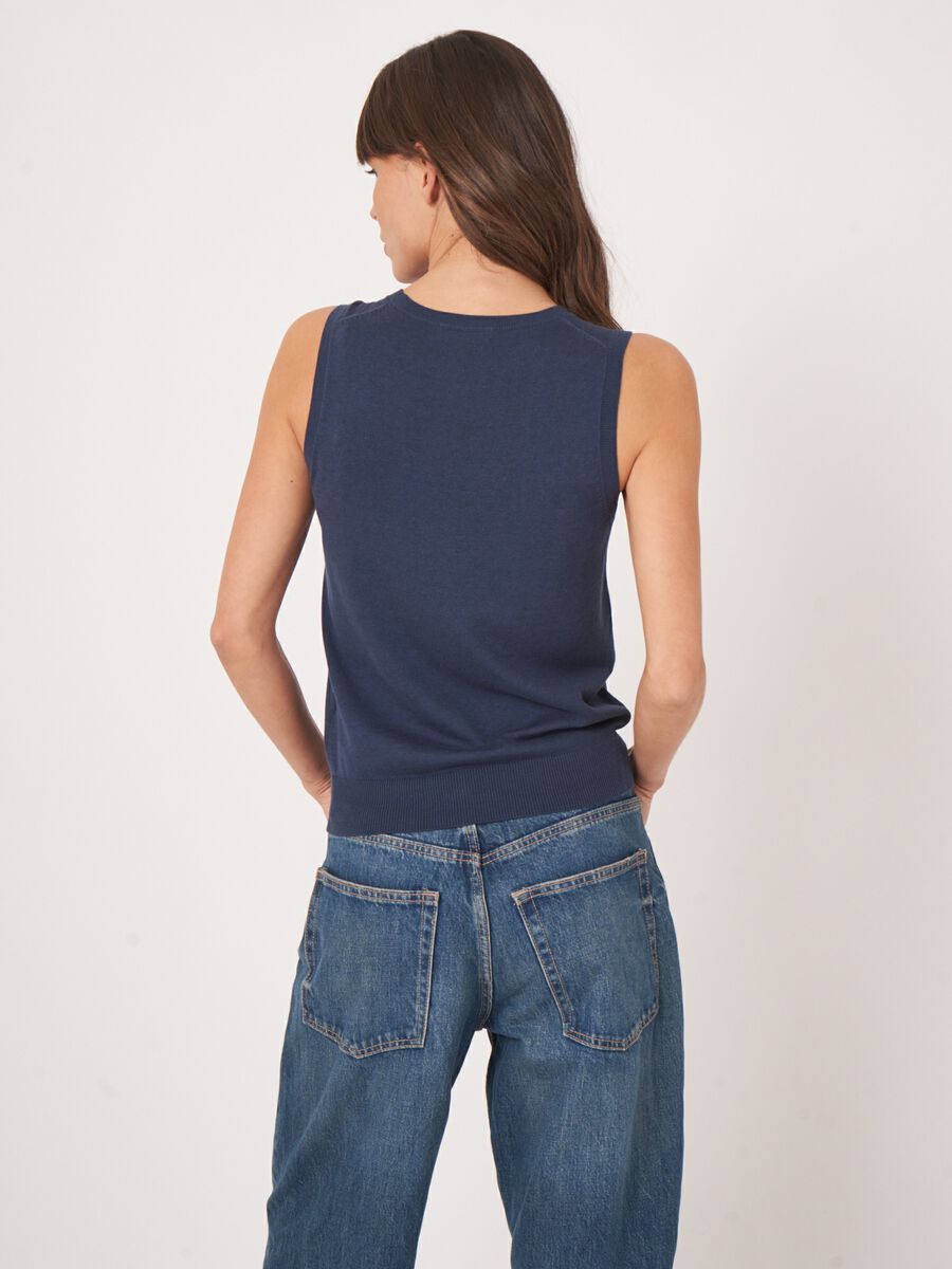 Basic fijn gebreid top in katoenmix image number 3