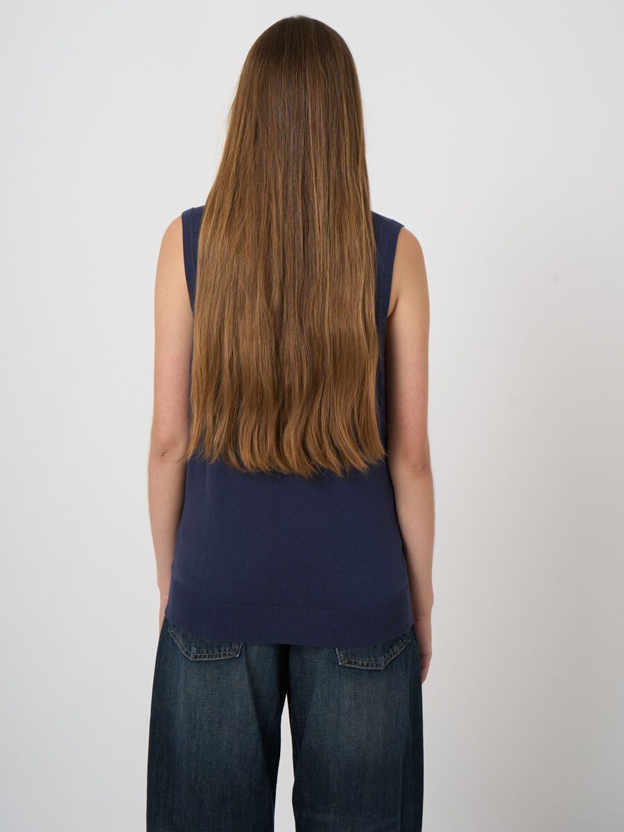 Cotton-blend knitted tank top image number 3