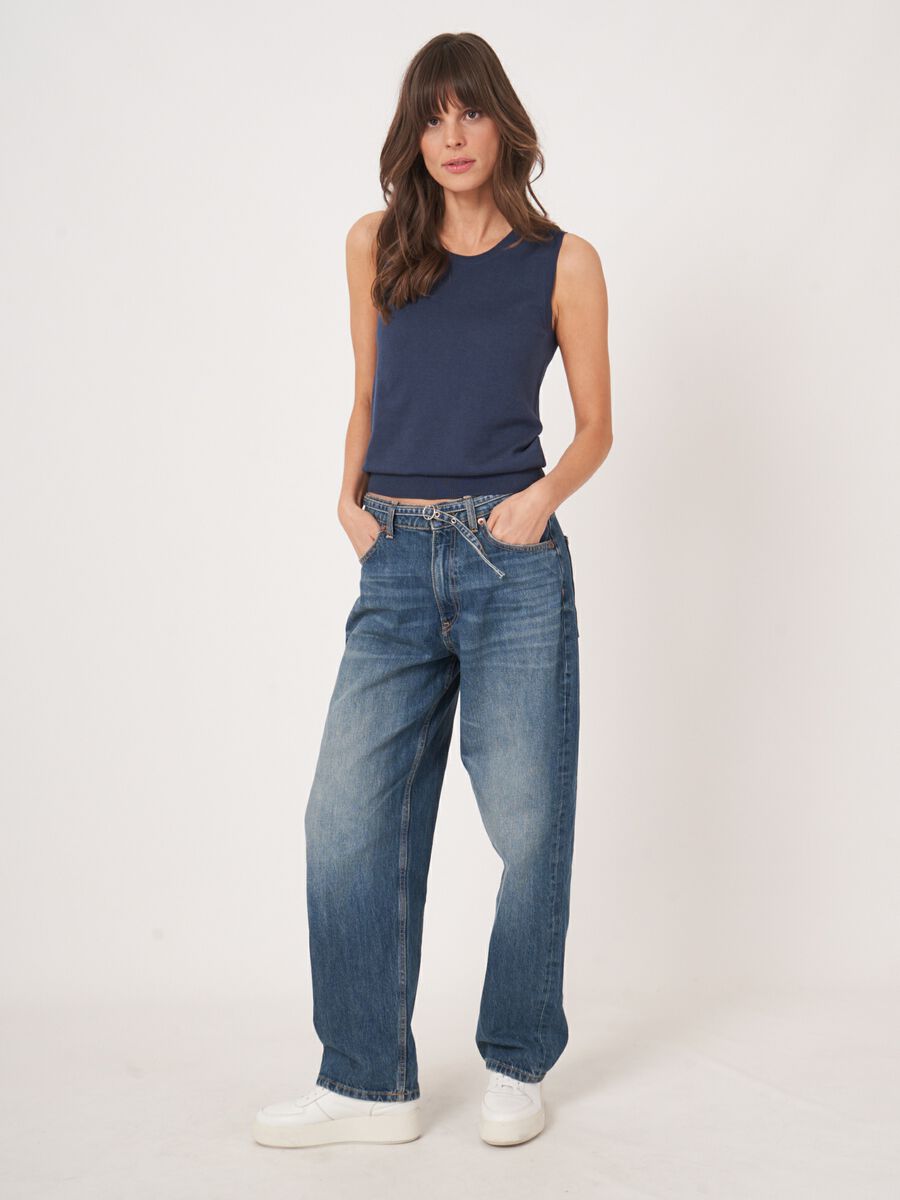 Basic fijn gebreid top in katoenmix image number 4