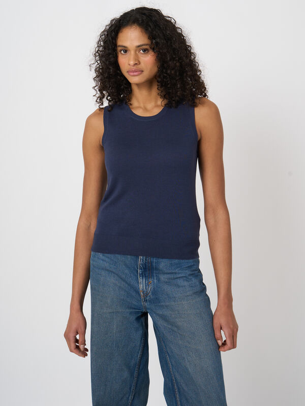 Feinstrick-Tanktop aus Baumwollmix image number 0