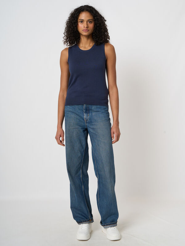 Feinstrick-Tanktop aus Baumwollmix image number 2