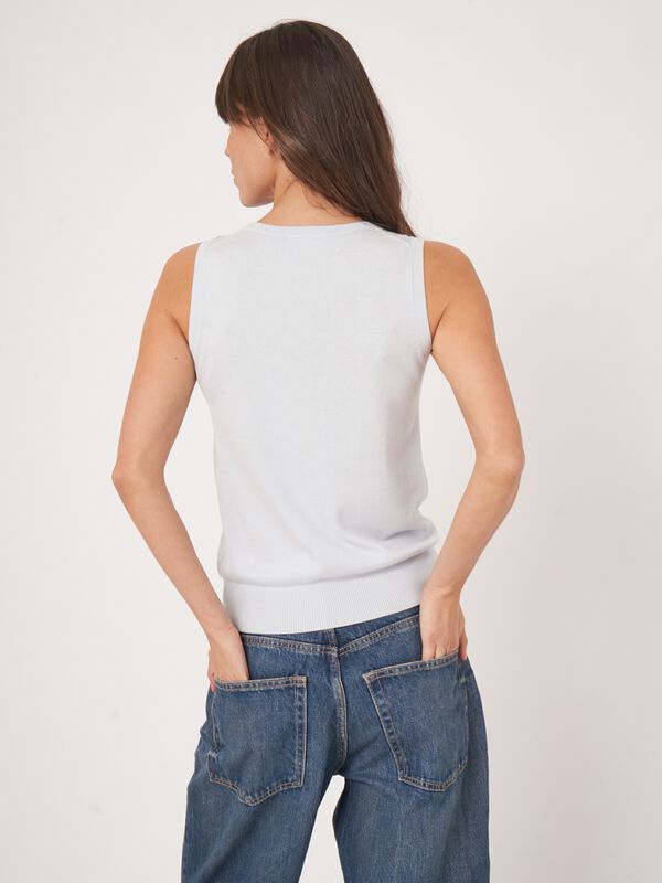 Basic fijn gebreid top in katoenmix image number 3