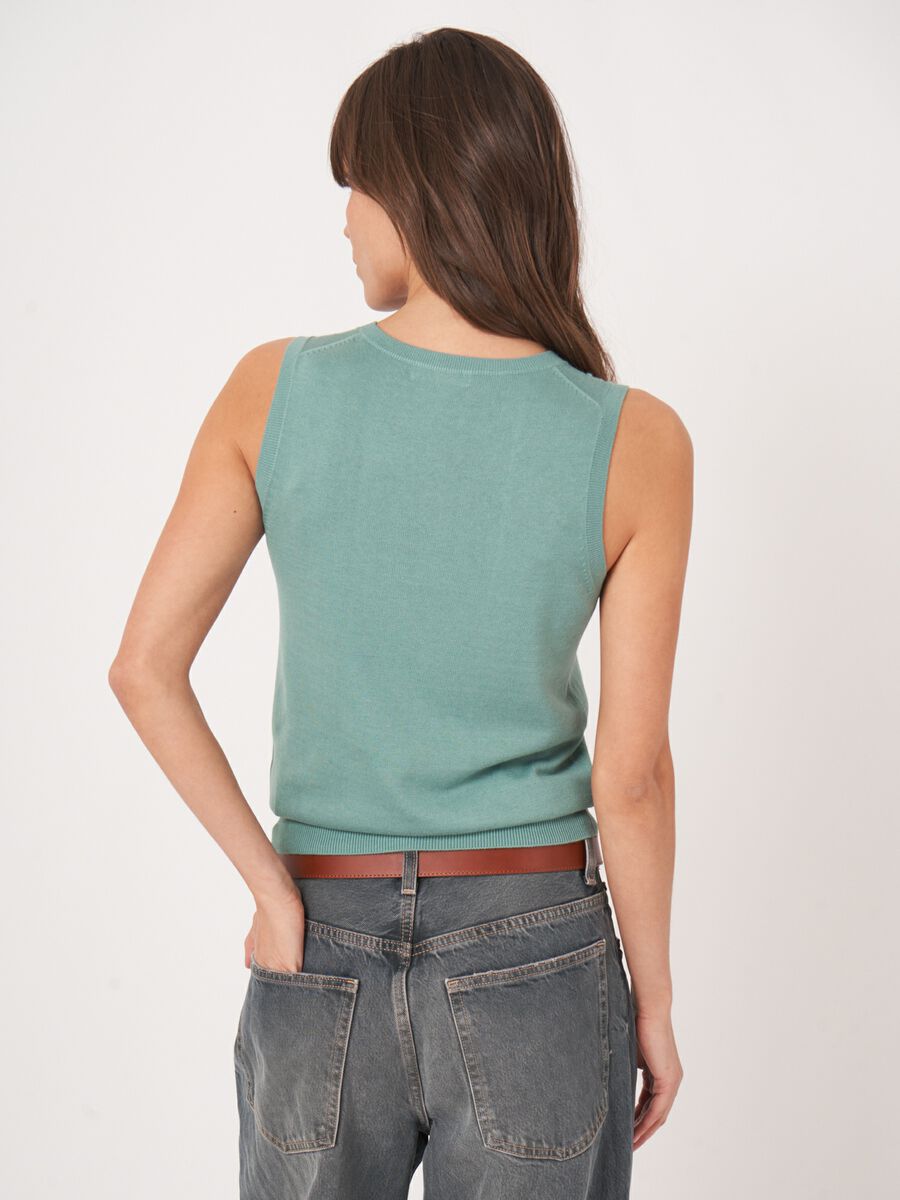 Cotton-blend knitted tank top image number 4