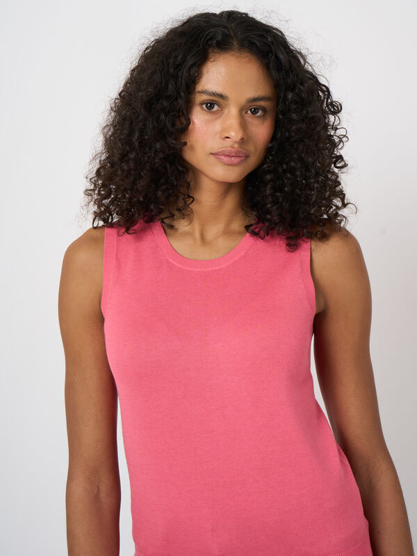 Cotton-blend knitted tank top image number 1