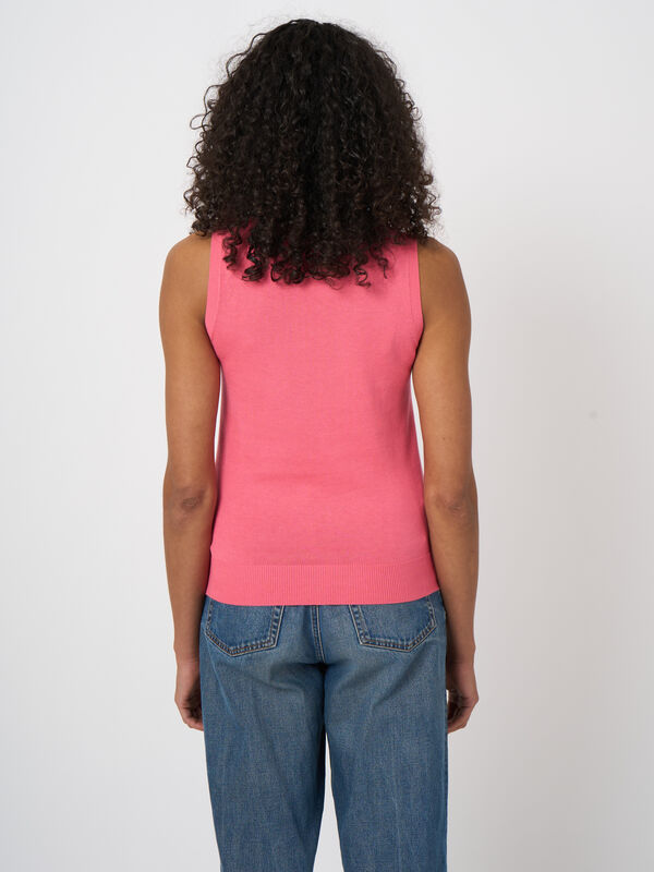 Cotton-blend knitted tank top image number 3