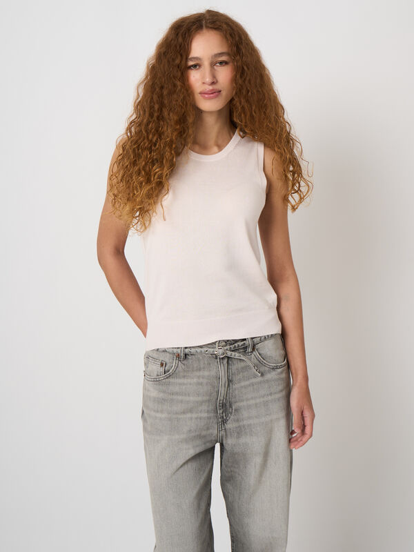 Cotton-blend knitted tank top image number 1