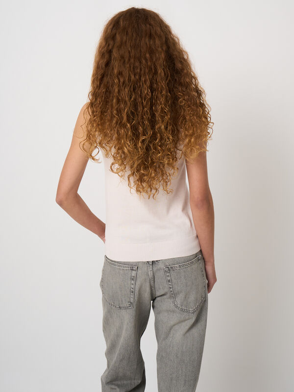 Cotton-blend knitted tank top image number 2