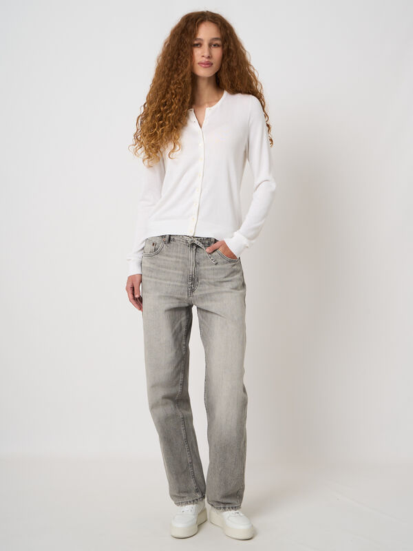 Fine-knit cotton-blend cardigan image number 3