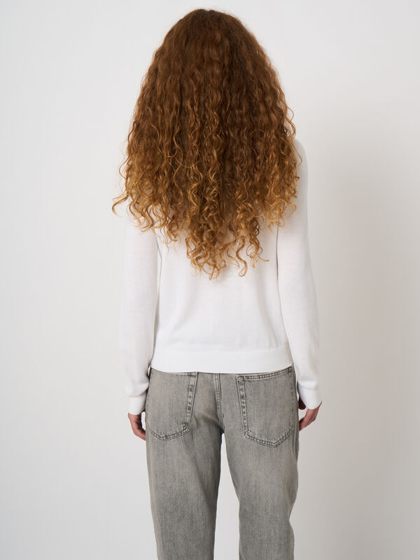 Fine-knit cotton-blend cardigan image number 4