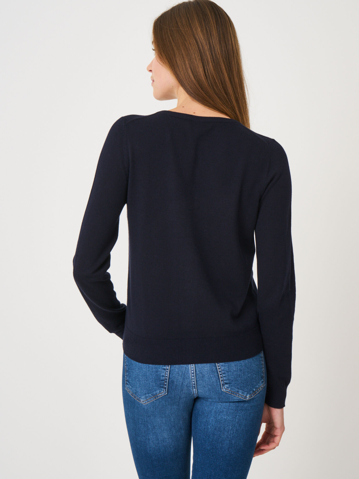 Women's fine clearance knit navy jumper