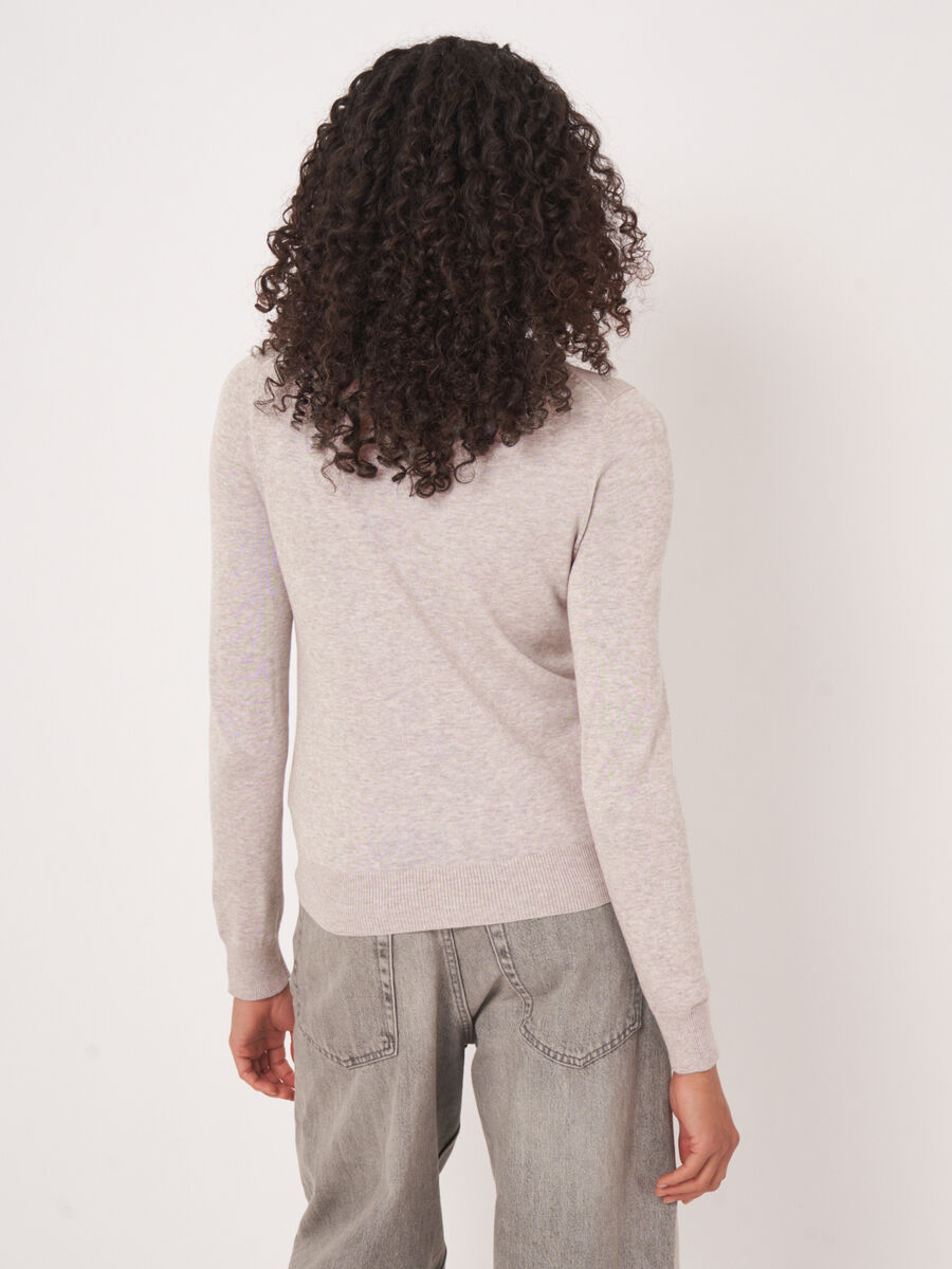 Basic fine knit cardigan cotton blend image number 4