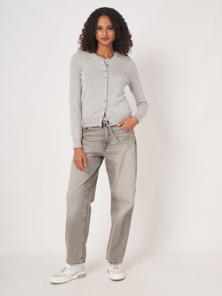 Basic fijn gebreid cardigan in katoenmix image number 5